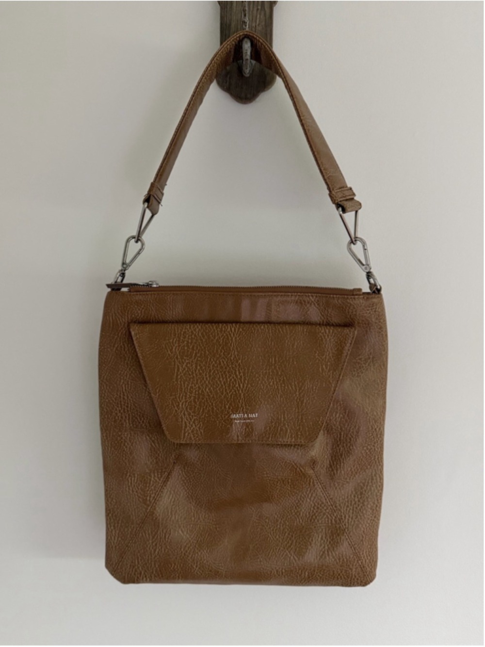 Matt & Nat Vegan Leather Shoulder Bag Brown Convertible Minimalist Purse